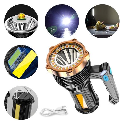 Rechargeable LED Flashlight, 8 Mode Searchlight, Spotlight, Portable, Super Bright Rechargeable LED Flashlight, 8 Mode Searchlight, Spotlight, Portable, Super Bright